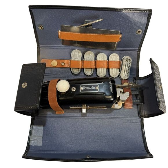 Vintage Domestic Buttonholer Handheld Sewing Machine w/ Acc. & Original Case - Picture 1 of 4
